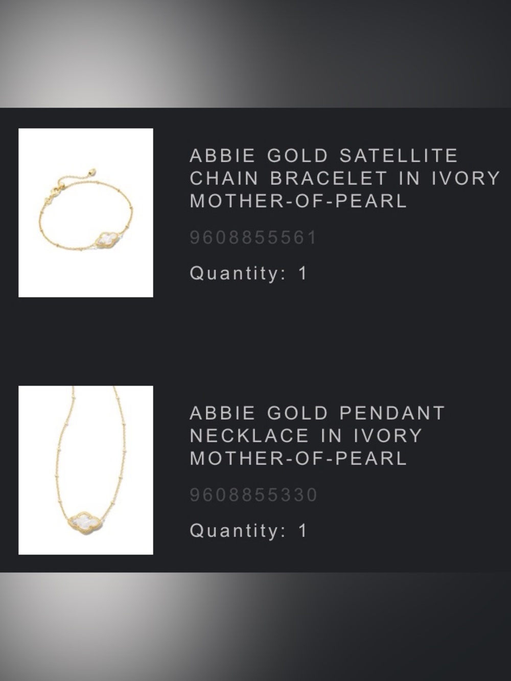 Kendra Scott Gold pendent Chain Bracelet and Necklace set